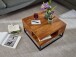 Couchtisch >WL6.535< in Sheesham, Massivholz / Edelstahl - 60x35x60cm (BxHxT)