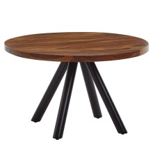 Couchtisch >WL6.537< in Sheesham / schwarz, Massivholz/ Edelstahl - 35x60 (HxD)
