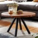 Couchtisch >WL6.537< in Sheesham / schwarz, Massivholz/ Edelstahl - 35x60 (HxD)