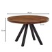 Couchtisch >WL6.537< in Sheesham / schwarz, Massivholz/ Edelstahl - 35x60 (HxD)