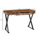 Schreibtisch >WL6.540< in Sheesham / schwarz - 120x78x55 (BxHxT)