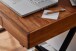 Schreibtisch >WL6.540< in Sheesham / schwarz - 120x78x55 (BxHxT)