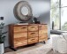 Sideboard >WL6.544< in Sheesham / schwarz - 145x82x45 (BxHxT)