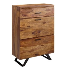 Kommode >WL6.546< in Sheesham / schwarz - 80x120x42 (BxHxT)