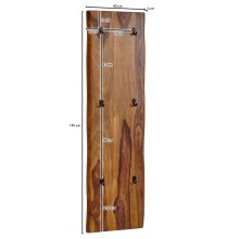 Garderobenpaneel >WL6.548< in Sheesham / schwarz - 40x140x7 (BxHxT)