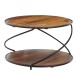 Couchtisch >WL6.551< in Sheesham / schwarz, Massivholz / Edelstahl - 35x58 (HxT)