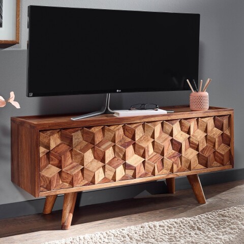 Lowboard >WL6.558< in Sheesham, Massivholz - 92x44x35cm (BxHxT)