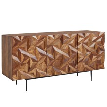 Sideboard >WL6.562< in Sheesham / schwarz - 144x72x47 (BxHxT)