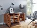 Sideboard >WL6.562< in Sheesham / schwarz - 144x72x47 (BxHxT)