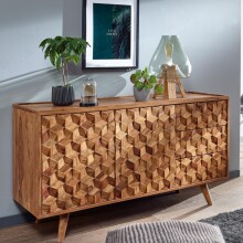 Sideboard >WL6.563< in Sheesham, Massivholz -...