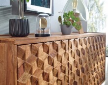 Sideboard >WL6.563< in Sheesham, Massivholz - 138x76x45cm (BxHxT)