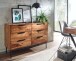 Sideboard >WL6.564< in Sheesham / schwarz - 117x80x42 (BxHxT)