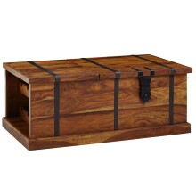 Truhentisch >WL6.565< in Sheesham / schwarz - 100x40x60 (BxHxT)