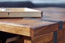 Truhentisch >WL6.565< in Sheesham / schwarz - 100x40x60 (BxHxT)