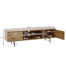 Lowboard >WL6.579< in Eiche Dekor, Holzwerkstoff - 160x45x40cm (BxHxT)