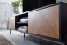 Lowboard >WL6.580< in Eiche Dekor / schwarz, Holzwerkstoff - 163x45x40cm (BxHxT)