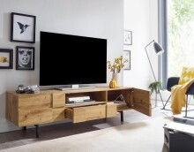 Lowboard >WL6.581< in Eiche Dekor, Holzwerkstoff - 160x45x43cm (BxHxT)