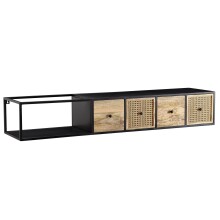 Lowboard >WL6.588< in Mango / Schwarz, Metall - 150x25x35cm (BxHxT)