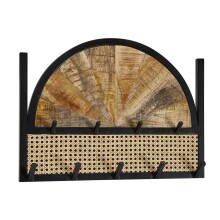 Wandgarderobe >WL6.590< in Mango, Massivholz / Metall - 53x40x8cm (BxHxT)