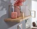 Wandboard >WL6.595< in Mango / gold, Massivholz / Metall - 60x25x22cm (BxHxT)