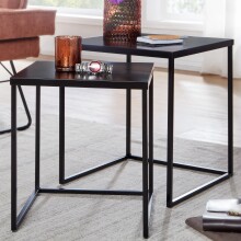 Satztisch >WL6.602< (2-teilig) in Schwarz, Metall - 40x45x40cm (BxHxT)