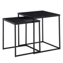 Satztisch >WL6.602< (2-teilig) in Schwarz, Metall - 40x45x40cm (BxHxT)