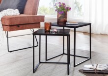 Satztisch >WL6.602< (2-teilig) in Schwarz, Metall - 40x45x40cm (BxHxT)