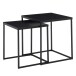 Satztisch >WL6.602< (2-teilig) in Schwarz, Metall - 40x45x40cm (BxHxT)