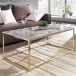 Couchtisch >WL6.606< in Marmor Optik Weiß / gold - 100x40x60 (BxHxT)