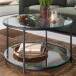 Couchtisch >WL6.610< in schwarz, Metall / Glas - 45x80cm (HxT)