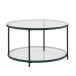 Couchtisch >WL6.610< in schwarz, Metall / Glas - 45x80cm (HxT)