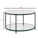 Couchtisch >WL6.610< in schwarz, Metall / Glas - 45x80cm (HxT)