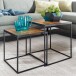 Satztisch >WL6.635< (2-teilig) in Mango / schwarz - 40x44x40 (BxHxT)