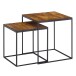 Satztisch >WL6.635< (2-teilig) in Mango / schwarz - 40x44x40 (BxHxT)