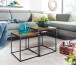 Satztisch >WL6.635< (2-teilig) in Mango / schwarz - 40x44x40 (BxHxT)
