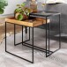 Satztisch >WL6.636< (2-teilig) in Mango / schwarz - 60x50x30 (BxHxT)