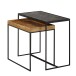 Satztisch >WL6.636< (2-teilig) in Mango / schwarz - 60x50x30 (BxHxT)