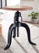 Drehhocker >WL6.658< in Akazie / schwarz, Massivholz & Metall - 48x39cm (HxT)