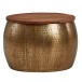 Couchtisch >WL6.705< in Mango / gold, Massivholz & Metall - 40x60cm (HxD)