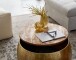 Couchtisch >WL6.705< in Mango / gold, Massivholz & Metall - 40x60cm (HxD)
