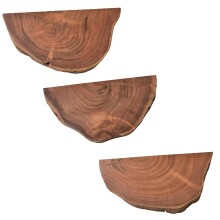 Wandboard >WL6.776< (3-teilig) in Akazie, Massivholz - 47x4x26cm (BxHxT)
