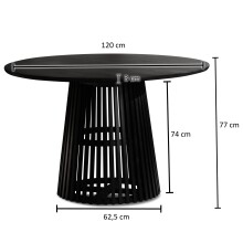 Esstisch >WL6.802< in Mango Schwarz, Massivholz - 77x12cm (HxT)
