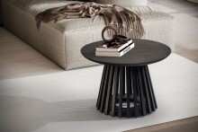 Couchtisch >WL6.810< in Mango Schwarz, Massivholz - 41x60cm (HxD)