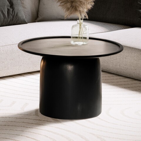 Couchtisch >WL6.811< in Mango Schwarz, Massivholz - 40x60cm (HxD)
