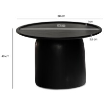 Couchtisch >WL6.811< in Mango Schwarz, Massivholz - 40x60cm (HxD)