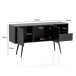 Sideboard >WL6.826< in Eiche Schwarz, Holzwerkstoff - 140x75x40cm (BxHxT)