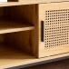 Schuhschrank >WL6.833< in Eiche Dekor / Wiener Geflecht - 120x76x40 (BxHxT)