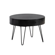 Couchtisch >WL6.836< in Mango Schwarz, Massivholz - 43x60cm (HxD)