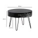 Couchtisch >WL6.836< in Mango Schwarz, Massivholz - 43x60cm (HxD)