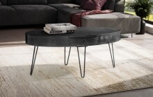 Couchtisch >WL6.837< in Mango Schwarz, Massivholz - 100x40x50cm (BxHxT)